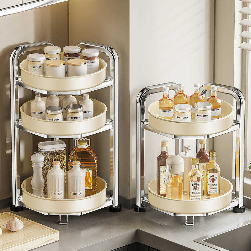 厨房旋转置物架不锈钢调味料架壁挂刀架用品家用大全多功能收纳架